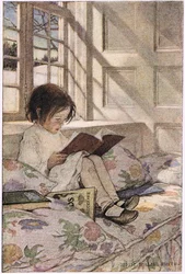 Una niña leyendo, de "A Child