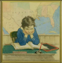Ilustración de portada para la revista Good Housekeeping, octubre de 1928 (acuarela y carboncillo sobre papel)