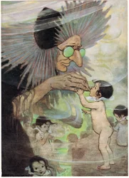 Sra. Bedoneasyoudid, ilustración de "The Water Babies" del reverendo Charles Kingsley (litografía en color)