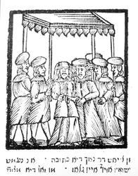 Ilustración de una boda judía