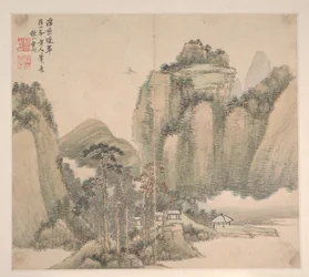 Landscapes in the Styles of Various Artists, fechado en 1716 (álbum de doce hojas; tinta y color sobre papel)