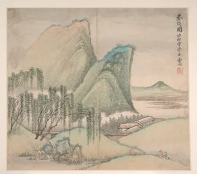 Landscapes in the Styles of Various Artists, fechado en 1716 (álbum de doce hojas; tinta y color sobre papel)