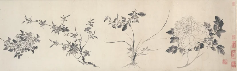 Flores de las cuatro estaciones, dinastía Ming