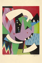 Harlequin, 2017 (xilografía)