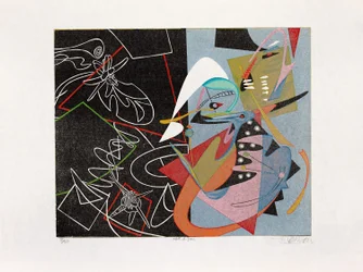 Noche y día, 2016 (xilografía)