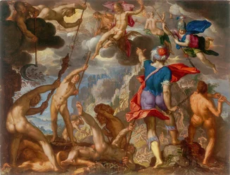 La batalla entre los dioses y los gigantes