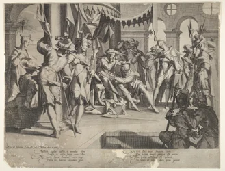 El juez Bias derramando lágrimas, lámina IX de Thronus Justitiæ
