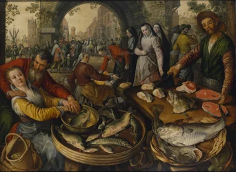 Mercado de pescado con Ecce Homo, 1570