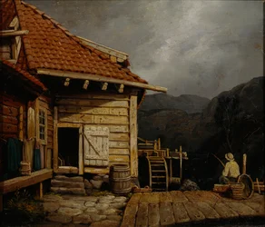 Molino de Svartediket (óleo sobre lienzo)