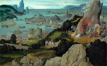 Martirio de Santa Catalina (pintura sobre madera de roble)