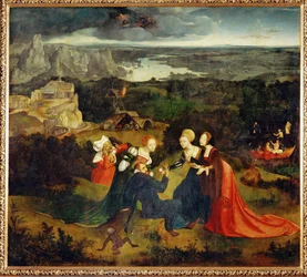 La tentación de San Antonio (pintura sobre madera)