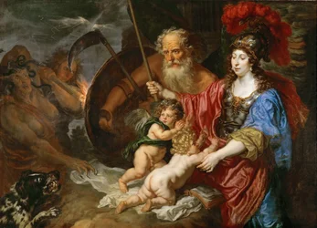 Barroco: Minerva y Saturno protegiendo el Arte y la Ciencia de la Envidia y la Falsedad por Joachim von Sandrart