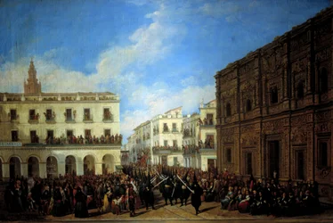 Procesión de Semana Santa en Sevilla,1853 (óleo)