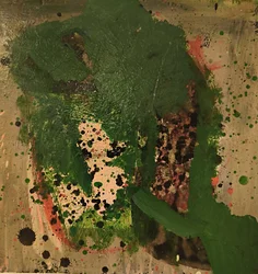 Salpicaduras de pintura verde intenso