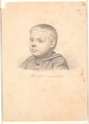 Retrato de niño, perfil de 3/4 hacia la izquierda