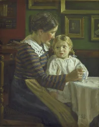 María recibe comida