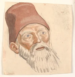 Estudio de cabeza de anciano con barba