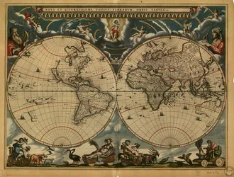 (Nova et accuratissima totius terrarum orbis tabula). LOC 98687202