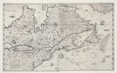 Mapa de Canadá, grabado del estudio de Samuel de Champlain