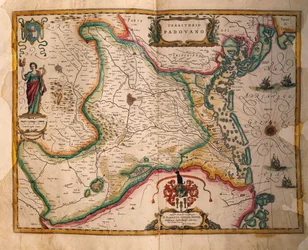 Mapa del dominio de Padua de Theatrum civitatum et admirandorum Italiae, por Joan Blaeu, grabado