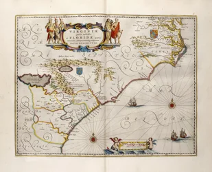 Mapa de Virginia y Florida, 1667