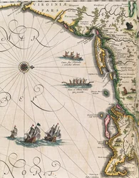 Mapa de la costa de Virginia, del Theatrum Orbis Terrarum por Joan Blaeu
