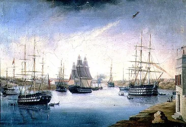 Puerto de Mahón con barcos