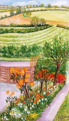El jardín de la cabaña y vista más allá, 2000