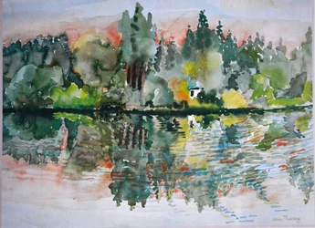 El lago al atardecer, Bremes les Ardres, 2000