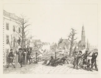 Ruinas de Leiden tras el desastre de la pólvora, 1807