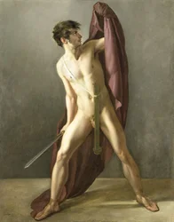 Guerrero con espada desenvainada