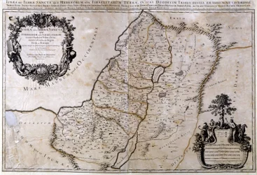 Mapa geográfico histórico de Palestina. Jansson Atlas