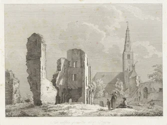 Ruinas de la abadía en Rijnsburg La misma parte de la Ruina (título sobre objeto)
