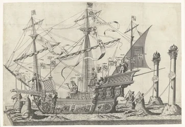 El barco Victoria, No. 5 Procesión fúnebre del emperador Carlos V, 1558 (título de la serie)
