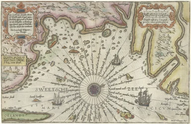 Mapa de la costa de Suecia entre Kalmar y Estocolmo