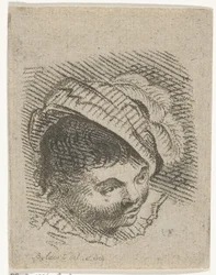 cabeza de niño con sombrero