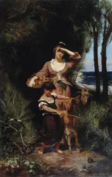 Chevrere junto al mar Pintura de Joanny Rave (1827-1882) Dim. 219x139 cm. Mención obligatoria: Colección fondation regards de Provence, Marsella