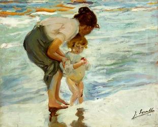 En la playa, 1908