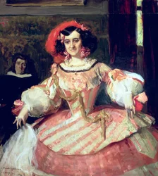 Retrato de María Guerrero, actriz y directora del Teatro Español en Madrid