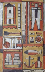 Constructivo (temple sobre lienzo)