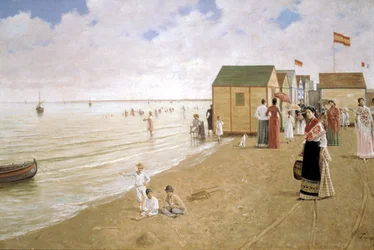Playa de Sanlucar de Barrameda,siglo XIX (óleo)