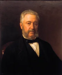 Retrato de Ramon Campoamor (1817-1901), poeta romántico. Pintura de Joaquín Espalter y Rull (1809-1880). Annees 1870. Ateneo de Madrid.