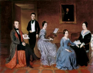 La familia Flaquer. Pintura de Joaquín Espalter y Rull (1809-1880). Óleo sobre lienzo