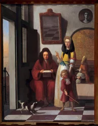 Escena de género: Una familia en un interior