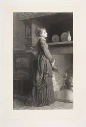 Danés: Mujer junto a una chimenea
