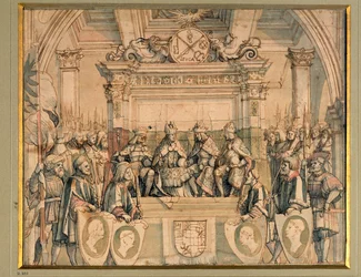 Homenaje a los emperadores Alberto II, Federico III, Maximiliano I y Carlos V