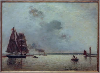 Entrada al puerto de Honfleur al amanecer