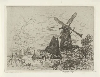 Molinos de viento cerca de Rotterdam