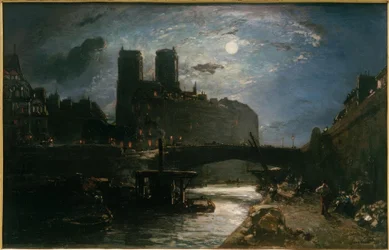 Notre Dame de París a la luz de la luna