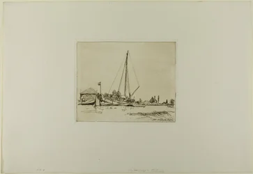 La barca amarrada, de Cahier de six eaux-fortes, vues de Hollande